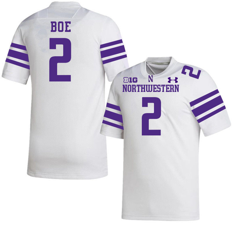 Northwestern Wildcats #2 Ryan Boe College Football Jerseys Stitched-White